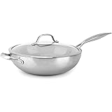 GreenPan Venice Pro Stainless Steel Healthy Ceramic Nonstick, 12" with Lid, Light Gray