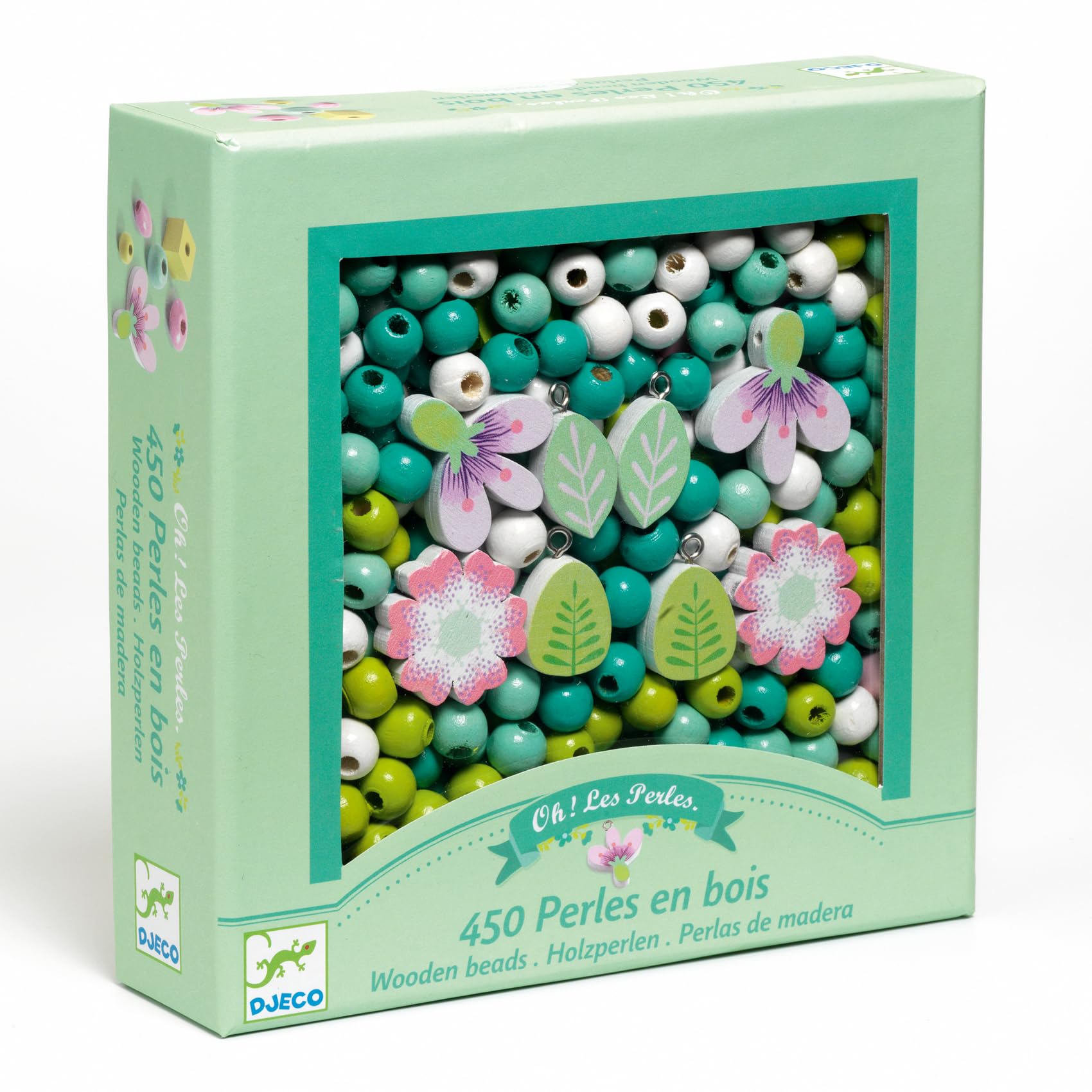 Djeco - Wooden beads, leaves and flowers