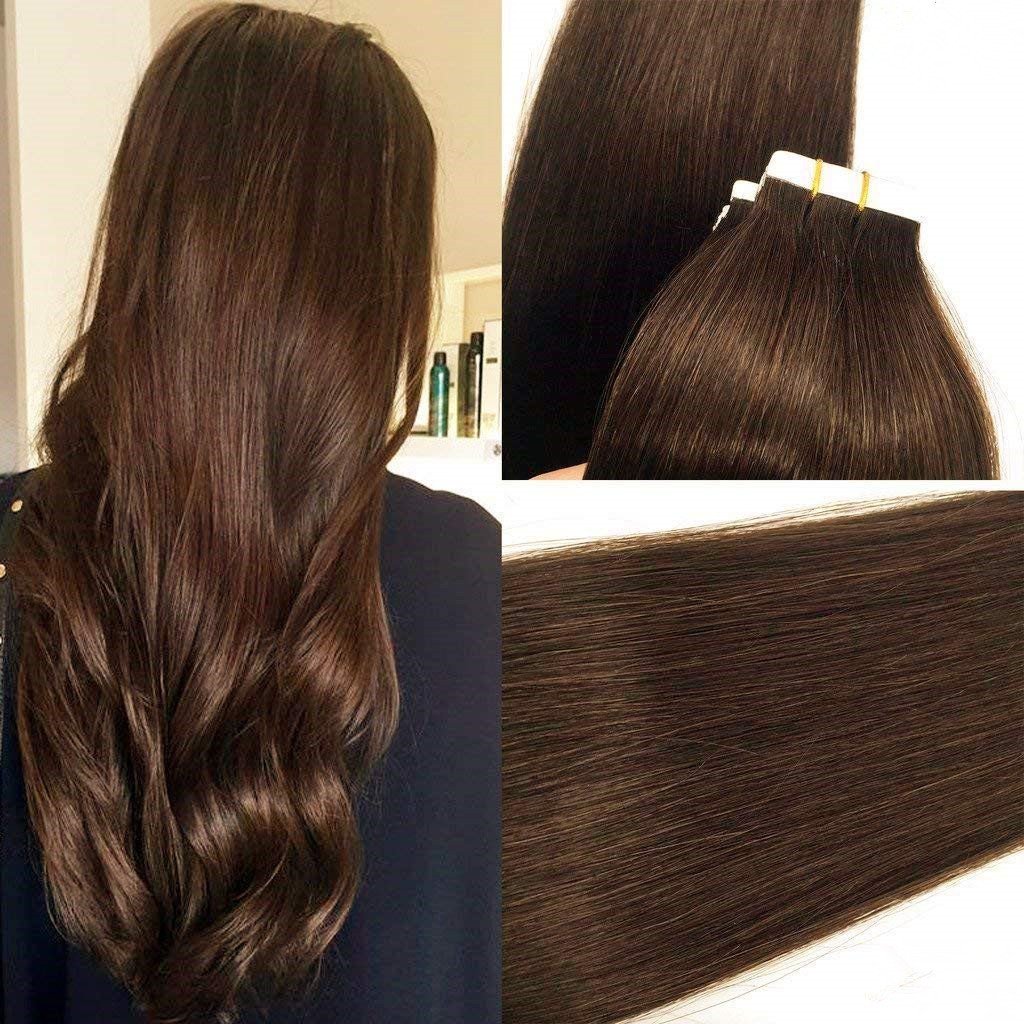 human hair extensions dark brown