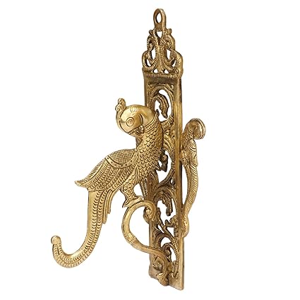 Kartique Brass Parrot Bracket Hook (10 x 6 x 6 inches, Gold)