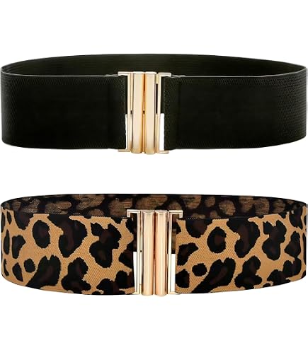 PKRFCJ Leopard Belts for Women, 2 Pcs Cheetah Print Belt for  display picture 3