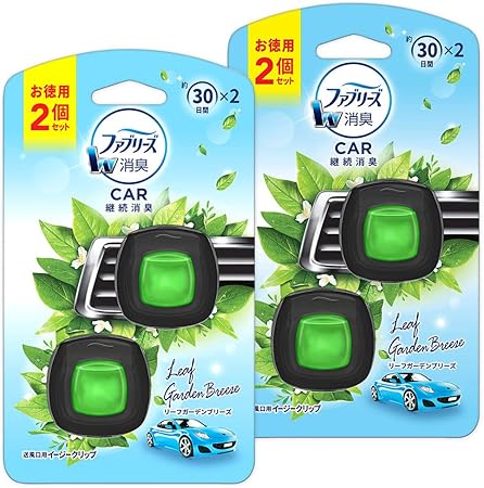 Amazon ファブリーズ 消臭芳香剤 車用 クリップ型 イージークリップ リーフガーデンブリーズ 2ml 4個 ファブリーズ ドラッグストア
