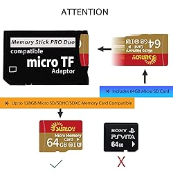PSP Memory Stick Adapter with 64GB Micro SD