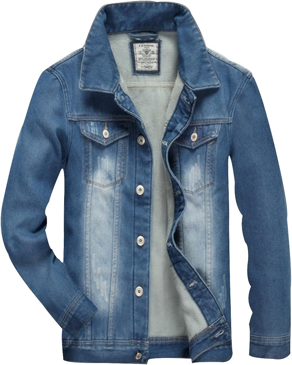 warm fleece denim jacket
