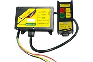 Bigorenda Wireless Crane Remote Control 12-36V, 656FT Wireless Control, Dump Trailer Controller, Industrial Hoist Truck Up Down Switch, Up Down Switch Control with Emergency Stop