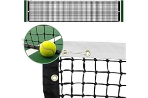 PROGOAL Professional Tennis Net 42FT Heavy Duty Nylon Net High Strength Non-Deforming Standard Replacement Tennis Net with 2 Fiberglass Dowels, Compatible with All Standard Outdoor Indoor Tennis Posts