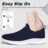 Hanani Slip On Trainers Mens Womens Breathable Lightweight Shoes Deep Blue EU45 view 2