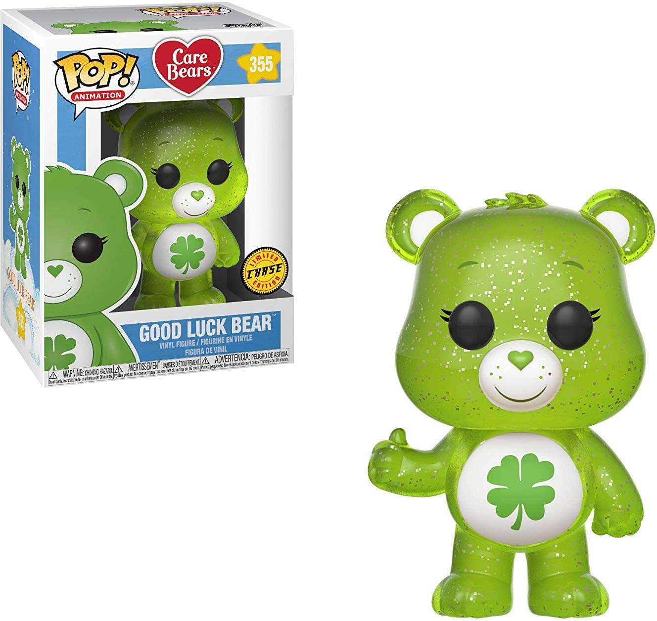 Funko Pop! Care Bears - Good Luck Bear Glitter CHASE Variant Limited Edition Vinyl Figure