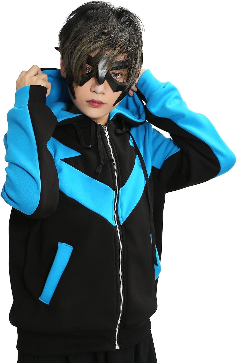 xcoser Nightwing Hoodie Jacket Sweatshirt Costume for Halloween Amazon