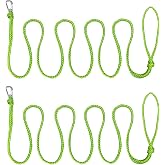 ISURE MARINE Kayak Tow Rope with Clip Dock Lines Heavy Duty Braided Line Ideal for Jet ski,watercraft Boat, Kayaking, Marine Sets of Two Ropes 1/2 Inch Diameter x 12 ft Lengths Geen