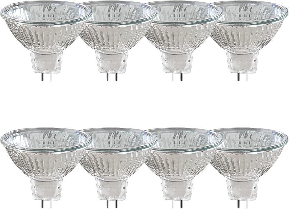Caldarax 8 Pack MR16 Halogen Bulbs 12V GU5.3 20W Dimmable 2700K 210LM