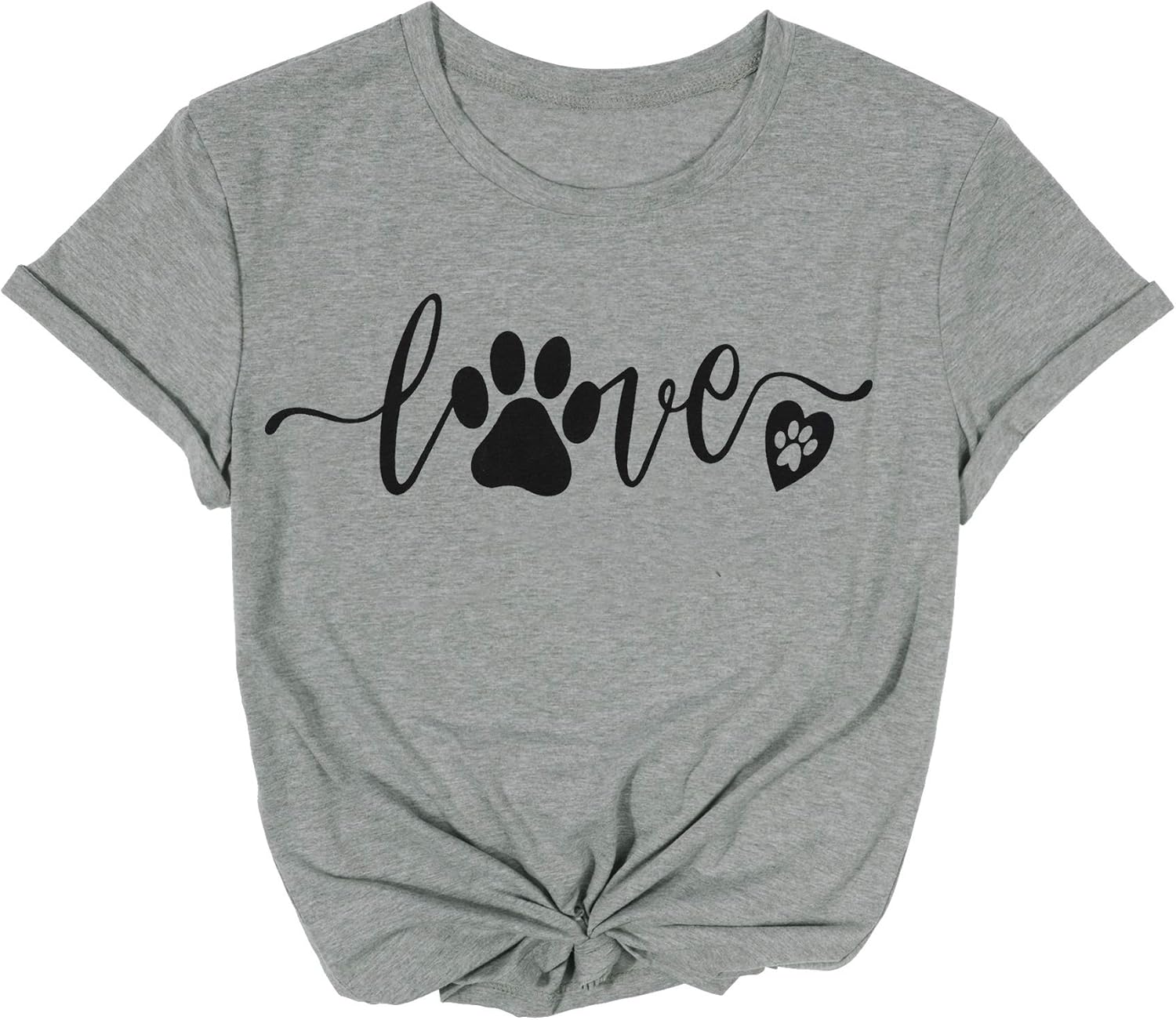 Buy Dog Paw Love Print Shirt Women Cute Paw Heart Graphic Letter Print