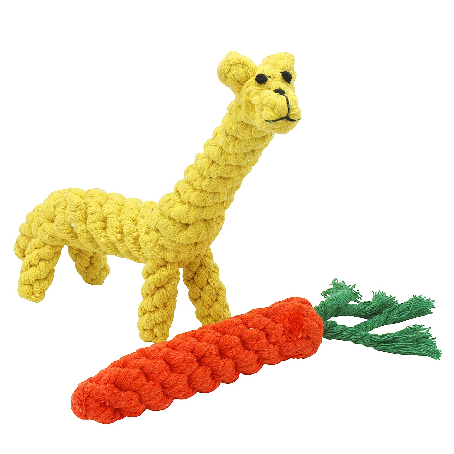 DOG ROPE TOYS FOR AGGRESSIVE CHEWERS – SET OF 11 NEARLY INDESTRUCTIBLE DOG TOYS – BONUS GIRAFFE ROPE TOY - BENEFITS NONPROFIT DOG RESCUE