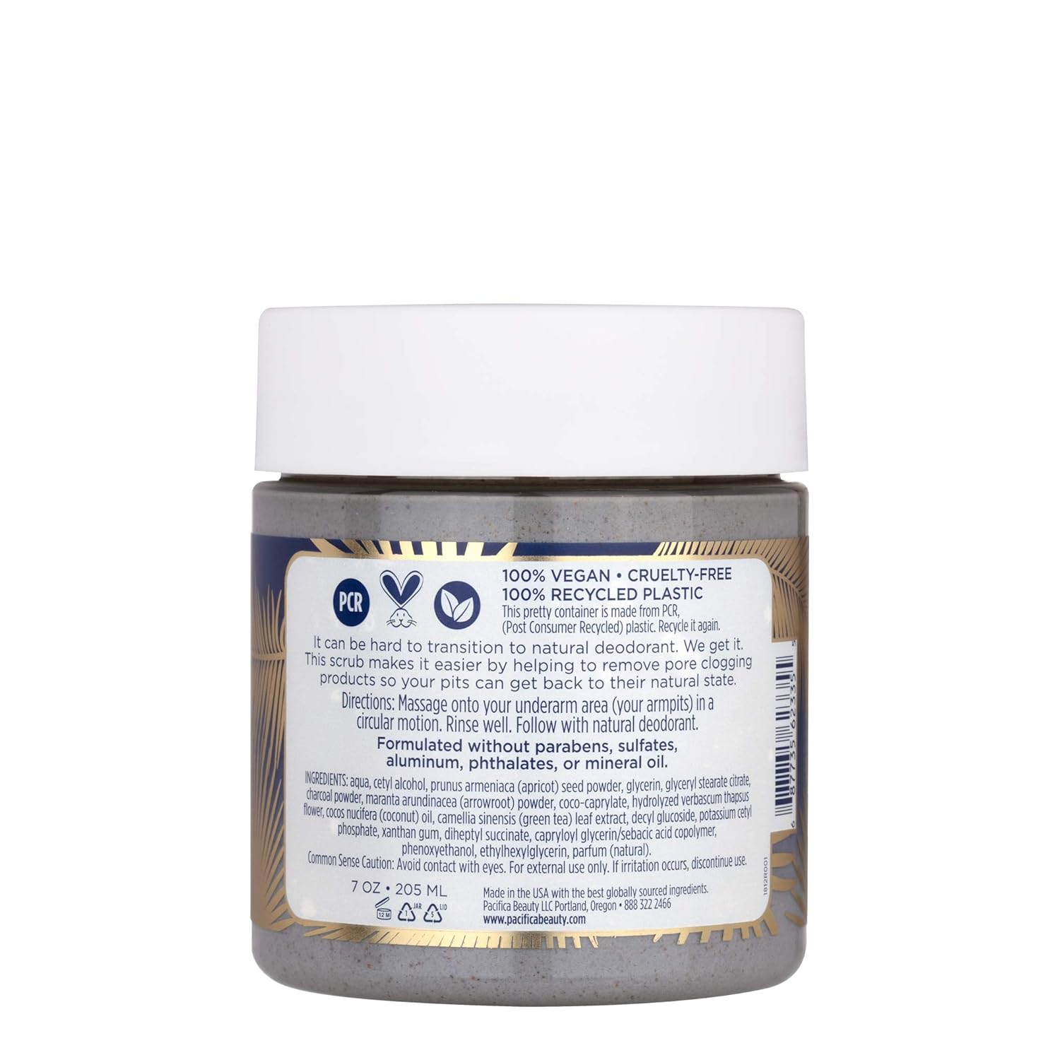 Pacifica Coconut and Charcoal Underarm Detox Scrub, 7 Ounce: Beauty