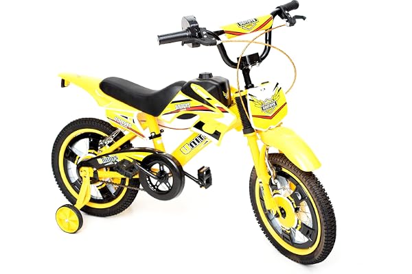 Bicicleta Moto Cross Amarela Aro 14 - Unitoys
