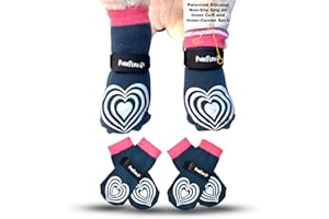 Medical Therapeutic Double Sided Non-Slip Cotton Dog Socks | PawFlex Comfy Pawz Silicone Grip on Inner Cuff No Twisting or Sliding Off | Senior & Disabled Dog Traction Control |Pet Paw Protection