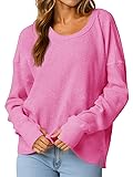 Fisoew Womens Casual Crewneck Sweatshirt Waffle