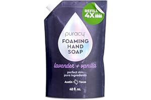 Puracy Foaming Hand Soap Refill - Plant-Powered Natural Hand Soap As Seen on TikTok, Non-Toxic, Sulfate-Free Liquid Soap, Moisturizing Foam Handwash Liquid (Lavender & Vanilla, 48 fl oz)
