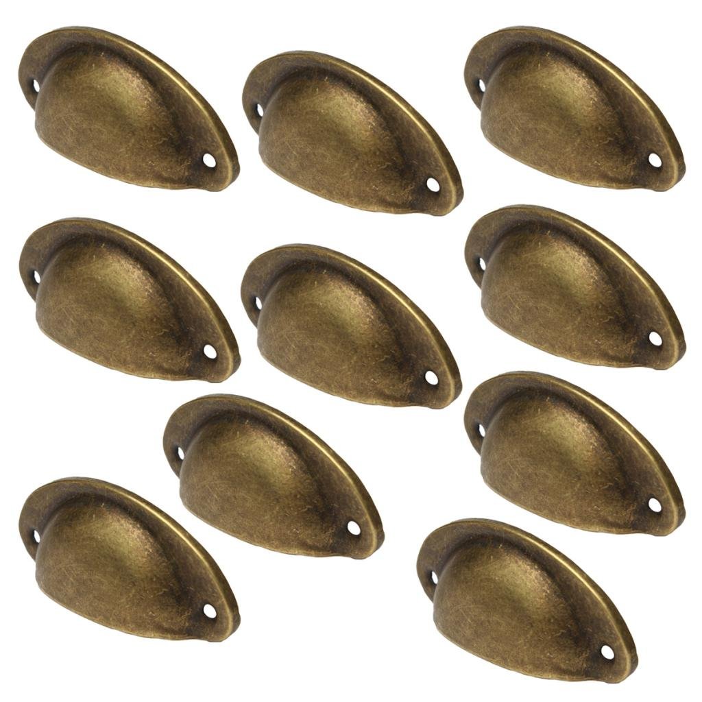 Antique Brass Shell Cup Pull Cupboard Drawer Door Pull Handles