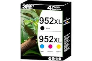COULEURIS 952 XL Ink Cartridges Combo Pack Compatible for HP 952XL for HP952 OfficeJet 8702 Pro 8710 7740 8720 8725 8210 8715 8740 7720 8730 8216 8700 8200 8716 Printers Black Cyan Magenta Yellow 4-Pack