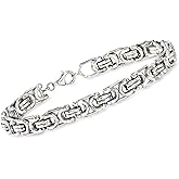 Ross-Simons Men's Sterling Silver Byzantine Box Link Bracelet. 8.5 inches