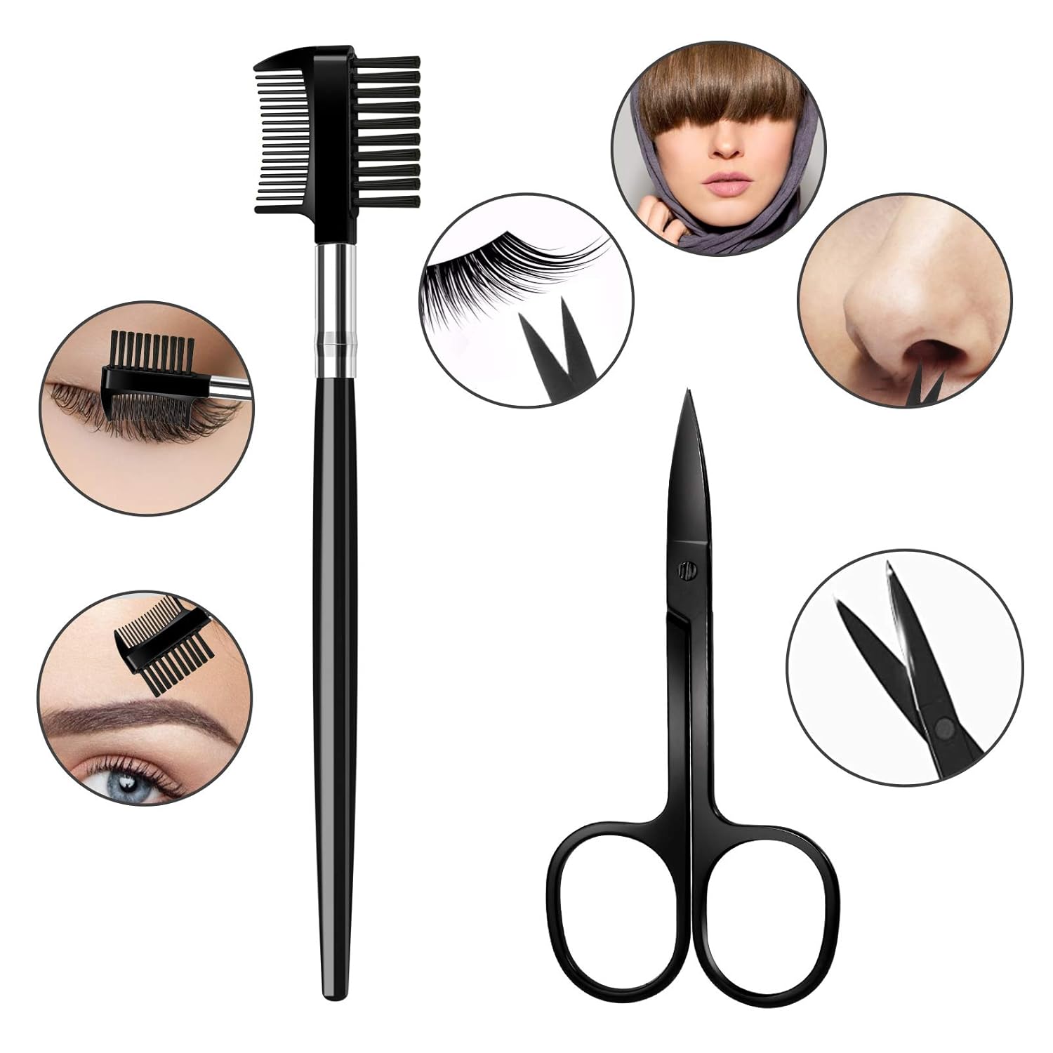 13Pcs Eyebrow Kit with Eyelash Curler, Eyebrow Grooming Trimming Kit with Eyebrow Razor Comb Scissors Tweezers Pen Stencil Shaper for Women: Beauty