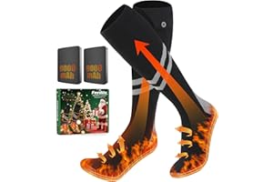 Ferdiiz 9000mAh*2 Rechargeable Heated Socks for Men Women 2025 Upgraded Electric Heated Socks, 360° Full Heating & 3 Temp Levels, Thermal Socks for Skiing, Hunting, Camping, Ice Fishing, Outdoor Work