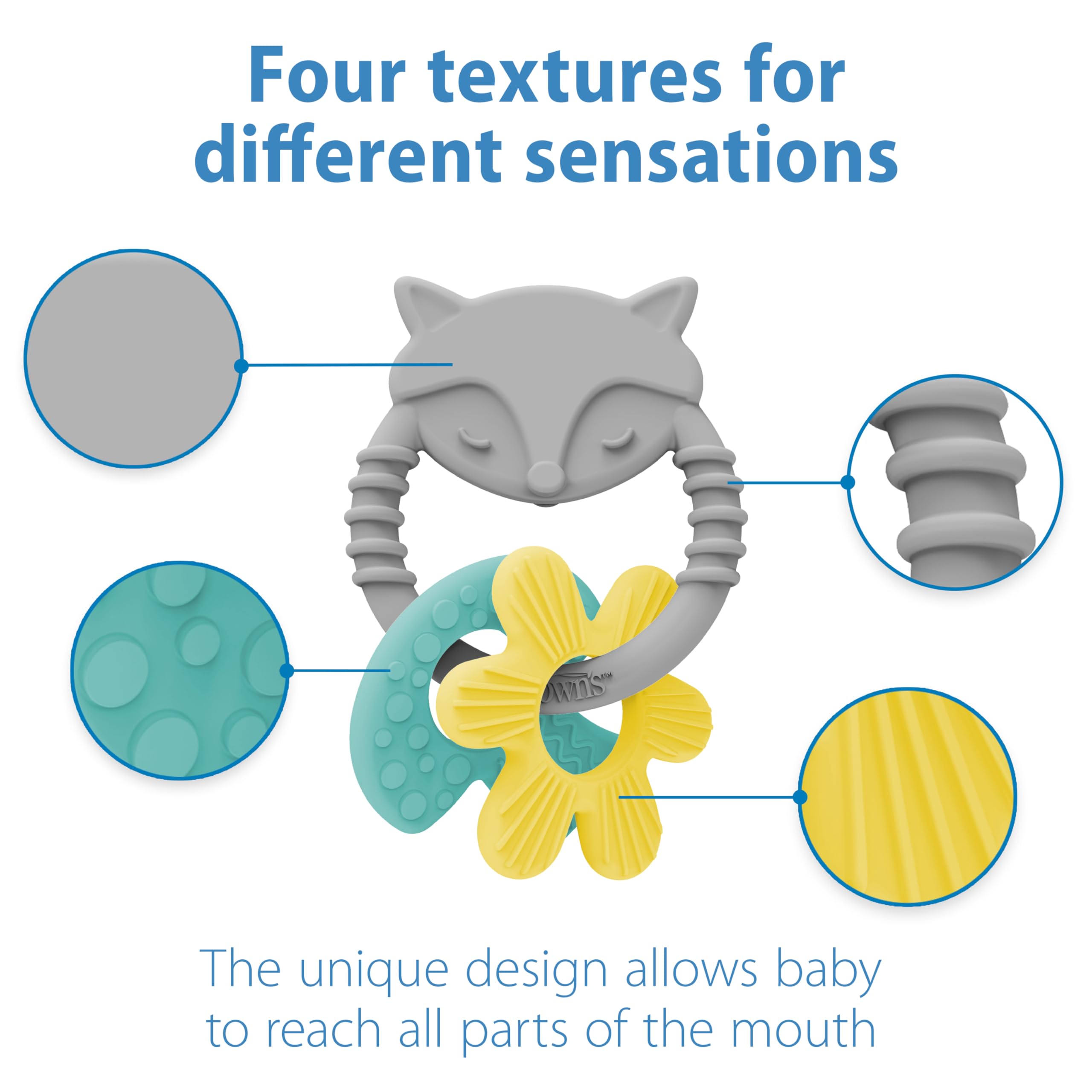 Dr. Brown’s Learning Loop Silicone Ring Teether, Fox - 3m+