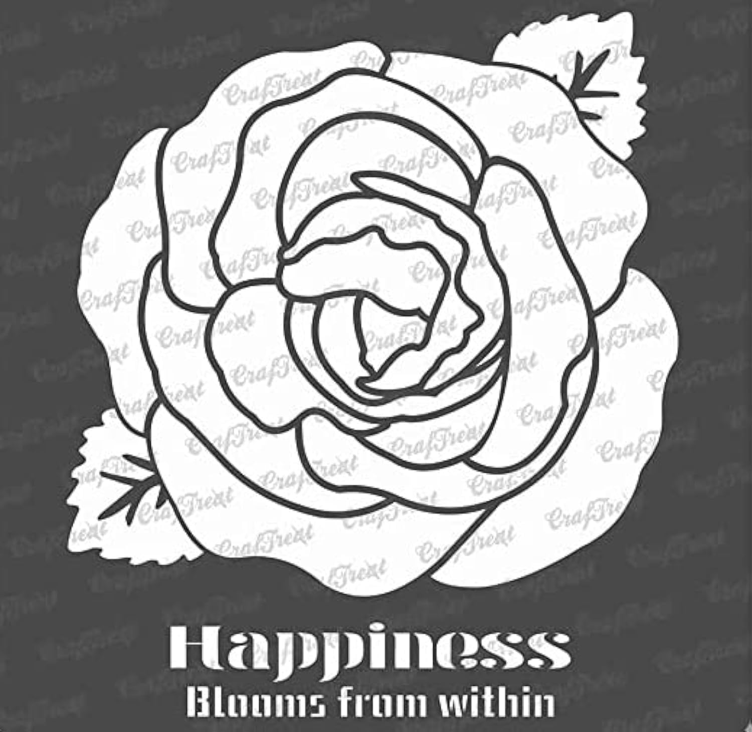 CrafTreat Reusable Rose Stencils for Painting on Wood, Canvas, Paper, Fabric, Wall and Tile - Happiness Blooms from Within - Size:12x12 Inch - DIY Art and Craft Stencils - Rose Flower Stencil