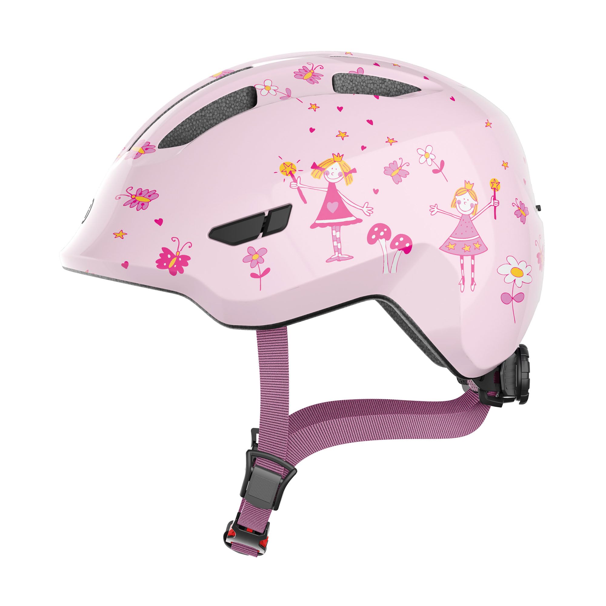 ABUS Smiley 3.0 children's helmet - bike helmet with a low fit, child-friendly designs & space for a pigtail - for girls and boys