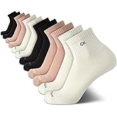 Calvin Klein Mens Quarter Socks - 12 Pack Soft Cushioned Athletic Performance Quarter Cut Ankle Socks for Men