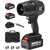 Leaf Blower Cordless with Battery and Charger, Lightweight Handheld Leaf Blower for Patio Cleaning, Lawn Care, Blowing Leaves, Ideal for Home and Garden Use