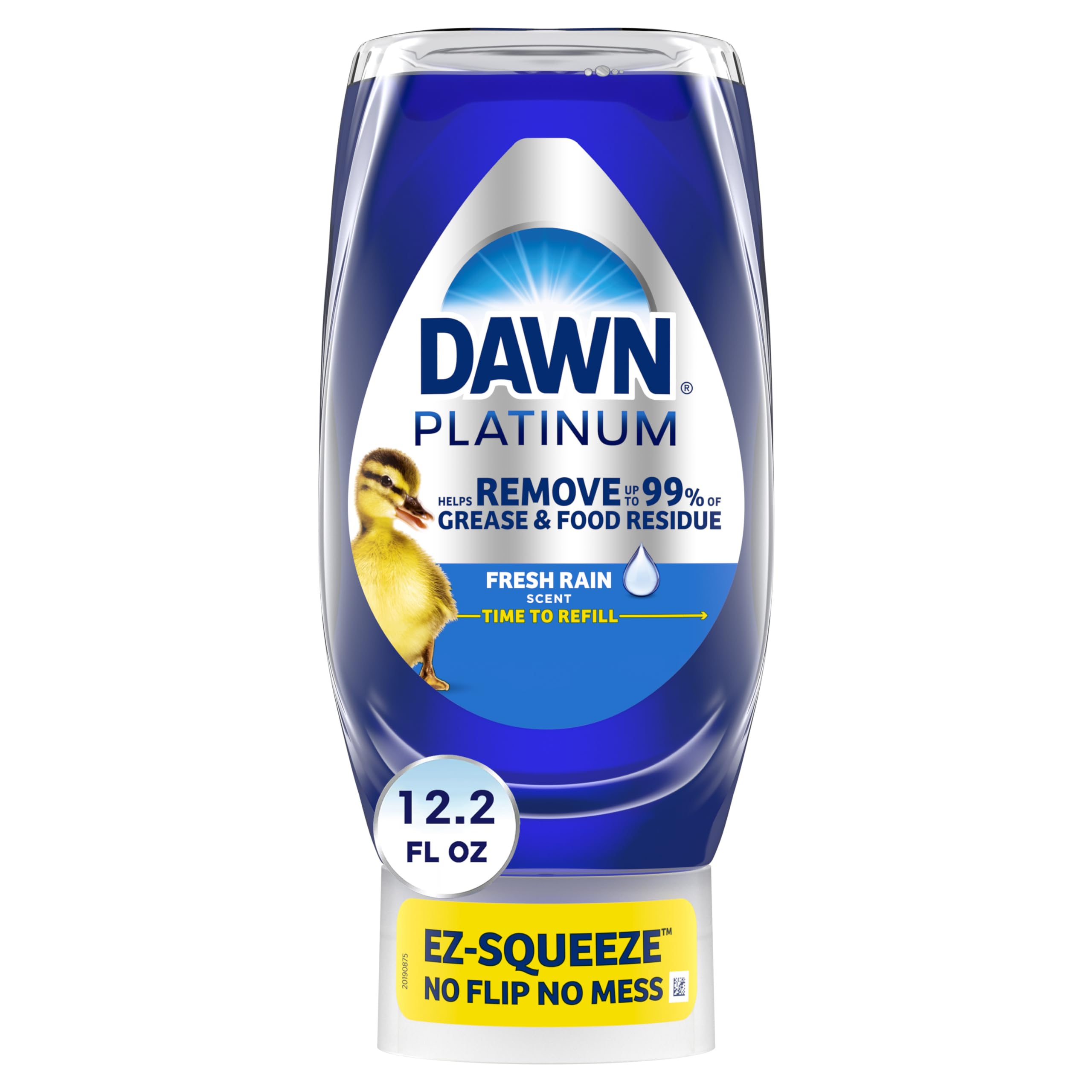 Dawn EZ-Squeeze Platinum Dishwashing Liquid Dish Soap, Refreshing Rain Scent, 12.2 fl oz