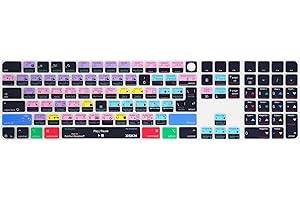 XSKN Davinci Resolve Shortcuts Keyboard Cover Skin Fits for Apple 2024 iMac M4 Chip Magic Keyboard with Touch ID and Numeric 
