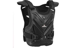 RIDBIKER Motorcycle Body Armor Vest, Dirt Bike Chest Protector with Back Support & Breathable Mesh, Motocross Gear for MTB Off-Road Racing Mountain Bike