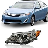 ILAMP Halogen Headlight w/White Background Fit For 2012-14 For Toyota Camry LE/SE/XLE HeadLamp (Left Driver) LH 81150-06470 CM12A06L