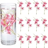 uxcell 12Pcs Floating Flowers for Centerpieces, Pink White Pea Flower Silk Faux Flower Heads for Floating Candles Vases Filler Party Home Table Wedding Centerpieces Decoration
