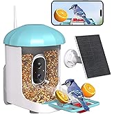 Loatos Bird Feeder with Camera, 1 Year Trial AI Identify Birds Species Smart Bird Feeder with Camera Solar Powered HD Live View Birds House with Cam IP65 Warterproof for Outdoors