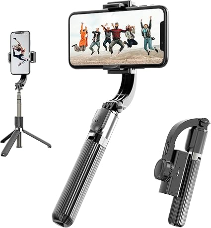 Amazon Co Jp Gimbal Stabilizer L08 スマホ用ジンバル 1軸スタビライザー 三脚付き ブラック 家電 カメラ