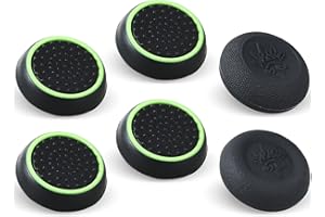 9CDeer Performance Joystick Analog Stick Thumb Grips Set of 6 Compatible with PS5, PS4, Xbox Series X/S Xbox One, Switch Pro Controller Black & Green