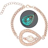 EEQQBZ Glow in The Dark Silver Teardrop shape bracelets,Fantasy Glowing Jewelry bracelets
