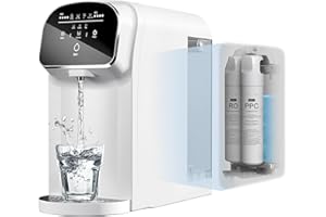 AIGERRI UV Countertop Reverse Osmosis System Water Filter, 5 Stage RO Water Filtration System, 5:1 Pure to Drain, Counter RO Filtration, Countertop Water Filtration for Home(No Installation Required)-White