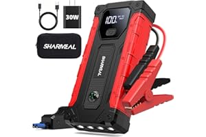 Sharmeal Car Jump Starter 7000A, Jump Starter Battery Pack with PD 30W Quick Charger, 12V Portable Jump Box (for All Gas and 12.0L Diesel) with 4 LED Light