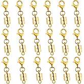 Magnetic Necklace Clasp,Magnetic Necklace Clasps and Closures for Bracelet Necklace Extender,(18golden)