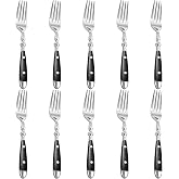 Cooluxry Dinner Forks with Black Bakelite Handle, Vintage Stainless Steel Forks, Dishwasher Safe (10pcs)