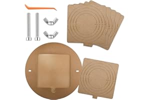 Yncotte Pottery Bats System, MDF 12” Round Outer Bat with 6 Pack of 7" Square Inner Bats, Removable Inserts & Wheel Pins Durable Design for Throwing Pottery