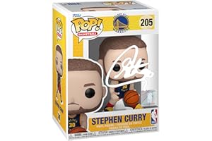 HOFSM.COM HALL OF FAME SPORTS MEMORABILIA Stephen Curry #205 2024 City Edition Facsimile Signed Reprint Laser Autographed Funko POP! Basketball NBA: Golden State Warriors Figurine with Protector Case