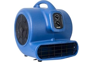 XPOWER X-800TF Pro 3/4 HP 3200 CFM Centrifugal Air Mover, Carpet Dryer, Floor Fan, Blower, Timer, Filter, for Water Damage Restoration, Janitorial, Plumbing, Home Use