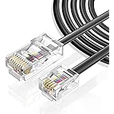 Seefeful Telefonleitung RJ45 auf RJ11 Adapter, Konverterkabel RJ45 8P4C Stecker auf RJ11 6P4C Stecker (3,3 Fuß/3 Stück)