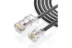 Vthahaby Telephone line(3 Pack 6.6 FT) RJ45 to RJ11 Adapter Converter Cable 6ft RJ45 8P4C Male to RJ11 6P4C Male for Landline Telephone Service for Extending, Connecting for Fax or Answering Machine